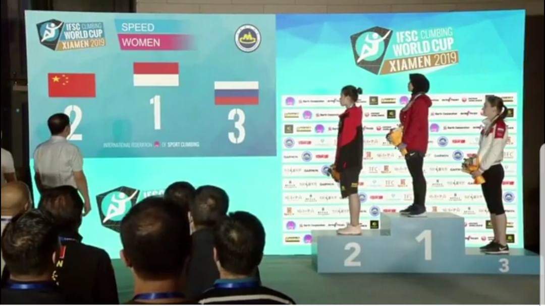Aries Susanti Pecahkan Rekor Dunia saat Sabet Emas Piala Dunia Panjat Tebing