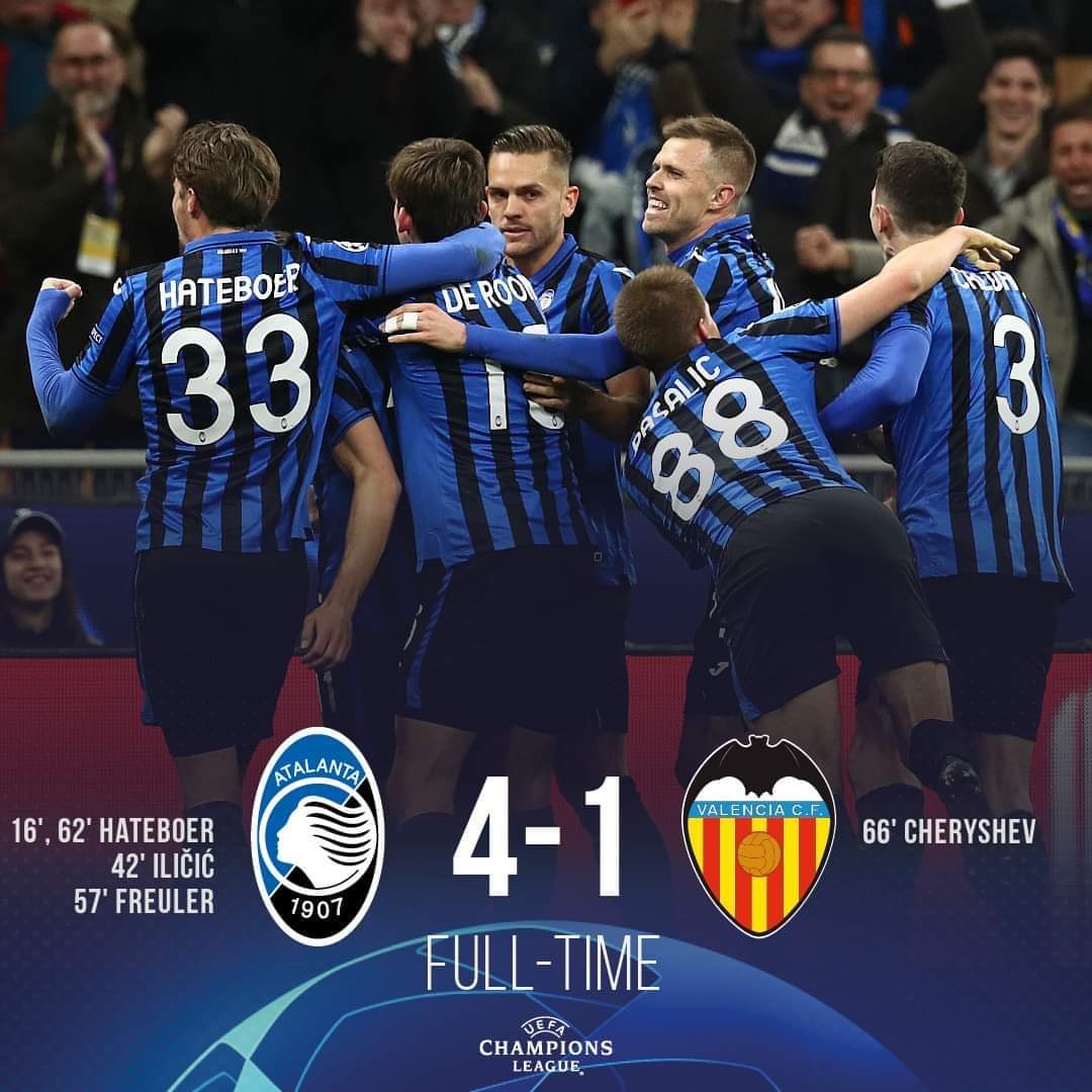 Malam Terindah Atalanta di Liga Champions, Jadi Bom Biologis Virus Corona di Italia