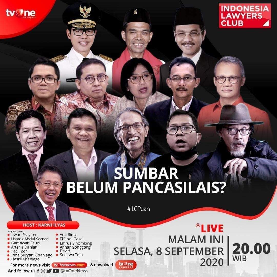 ILC TVOne Selasa 8/9 Malam Ini Bahas Pernyataan Puan Maharani ‘Sumbar Belum Pancasilais?’