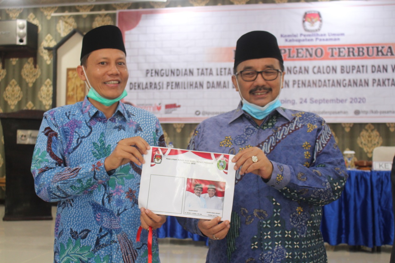 Hasil Pengundian Tata Letak Paslon, Benny Utama-Sabar Dapatkan Posisi Kolom Kanan