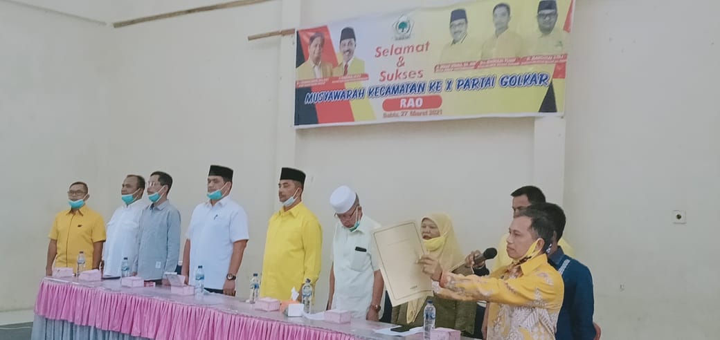 Muhammad Alfia dan Fadly Pimpin Partai Golkar Kecamatan Rao dan Rao Utara